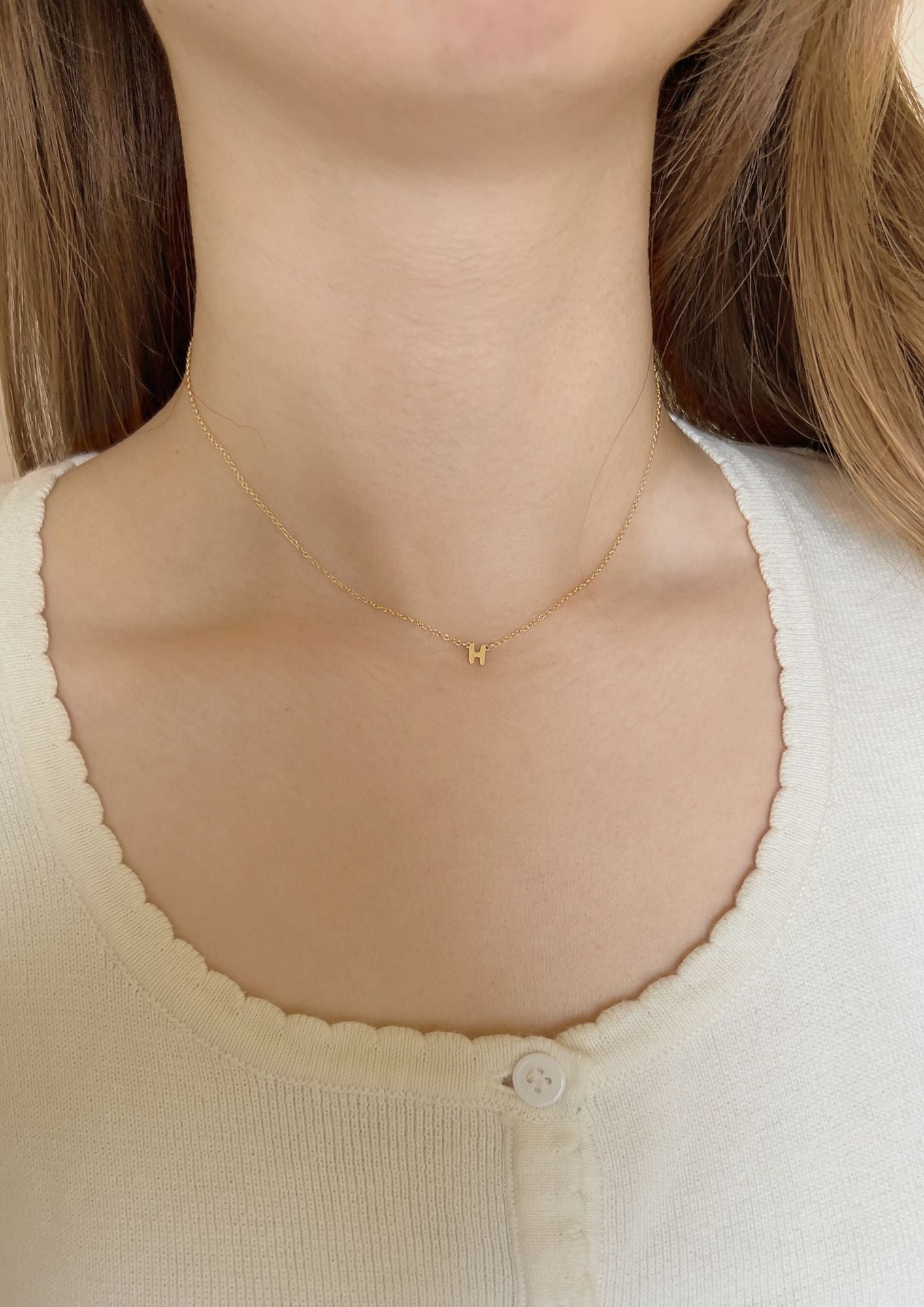 Petite Single Initial Necklace