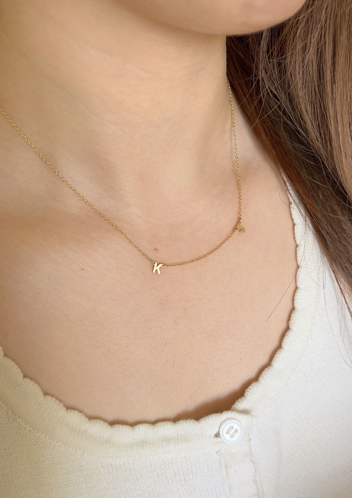 Petite Double Initial Necklace