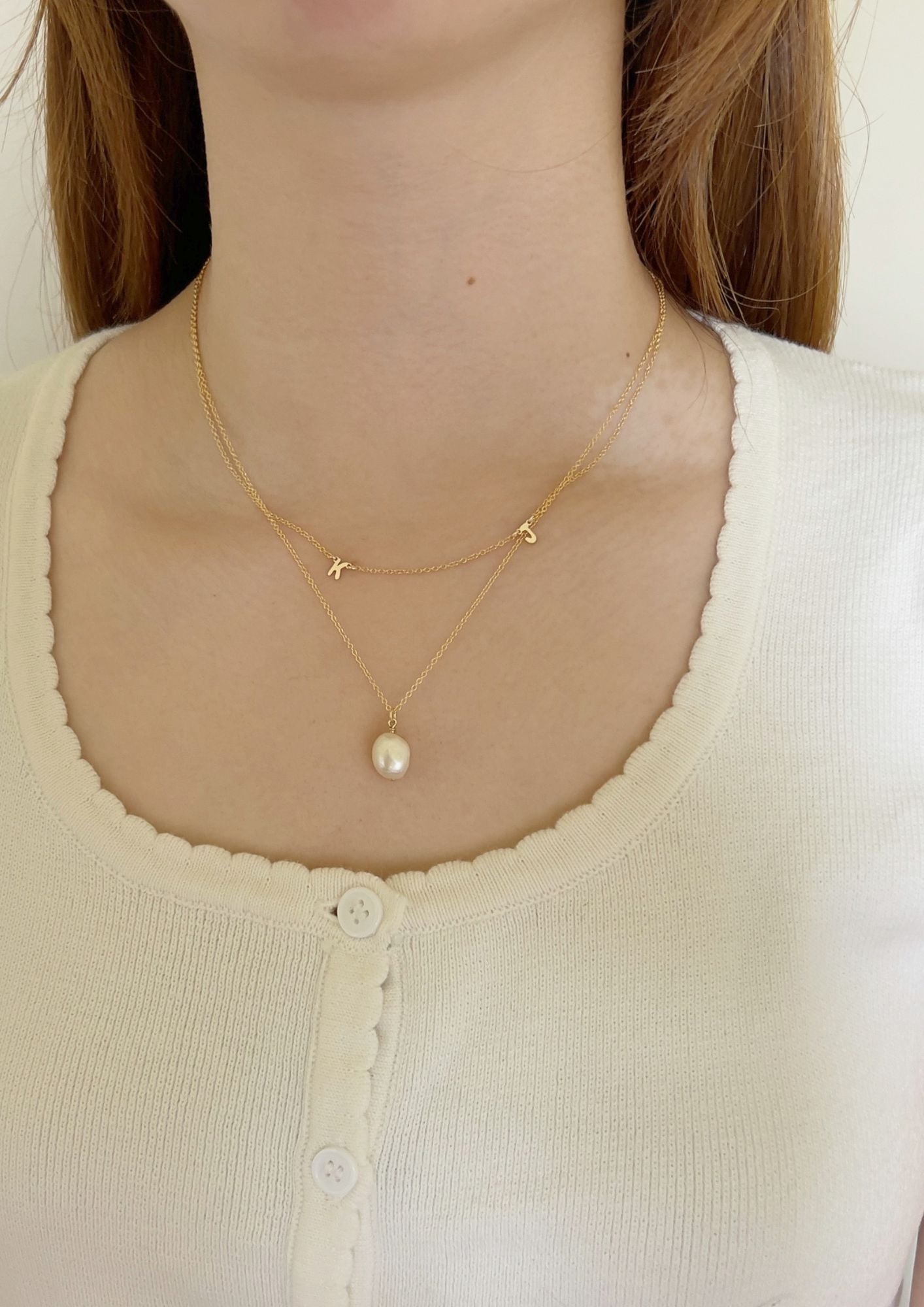 Petite Double Initial Necklace