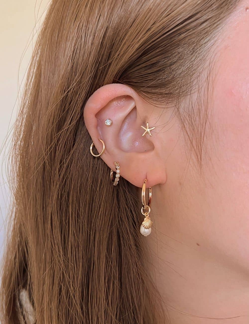 Ariel Starfish Stud Earrings