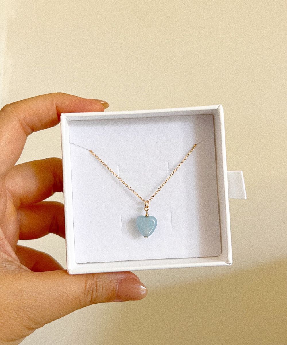 Gem Blue Heart Necklace