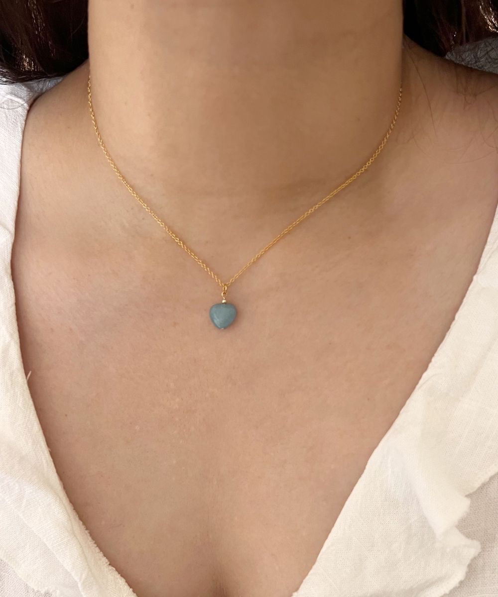 Gem Blue Heart Necklace