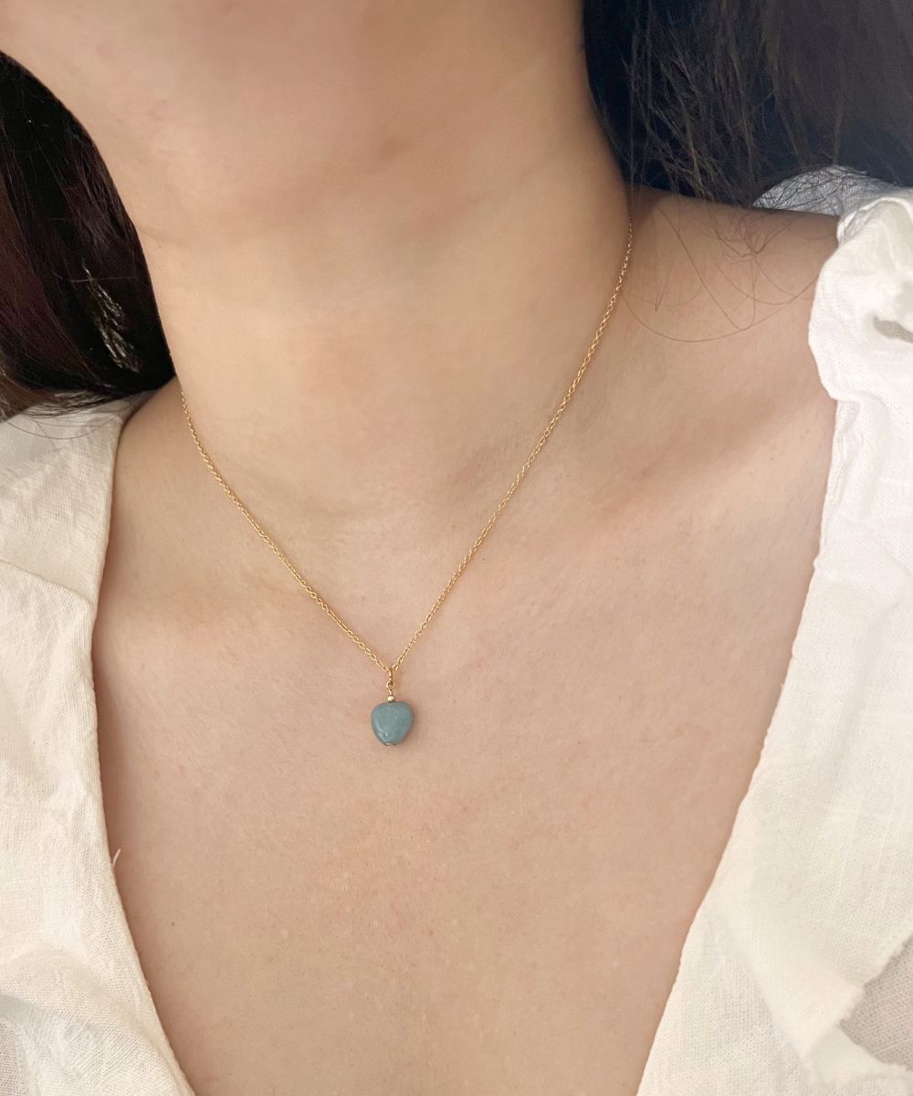 Gem Blue Heart Necklace