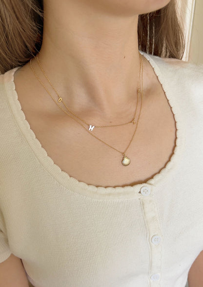 Petite Double Initial Necklace