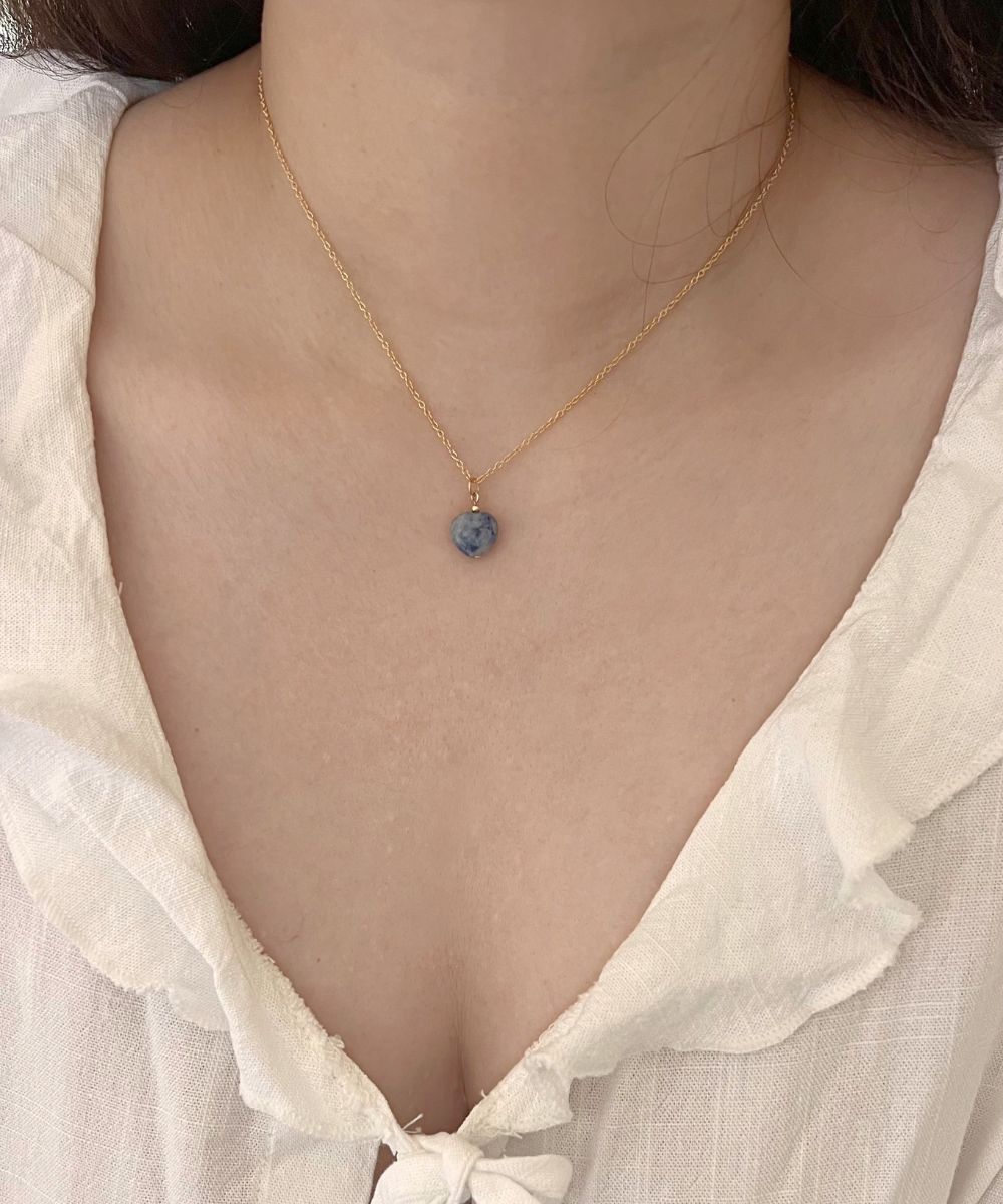 Gem Blue sodalite Heart Necklace