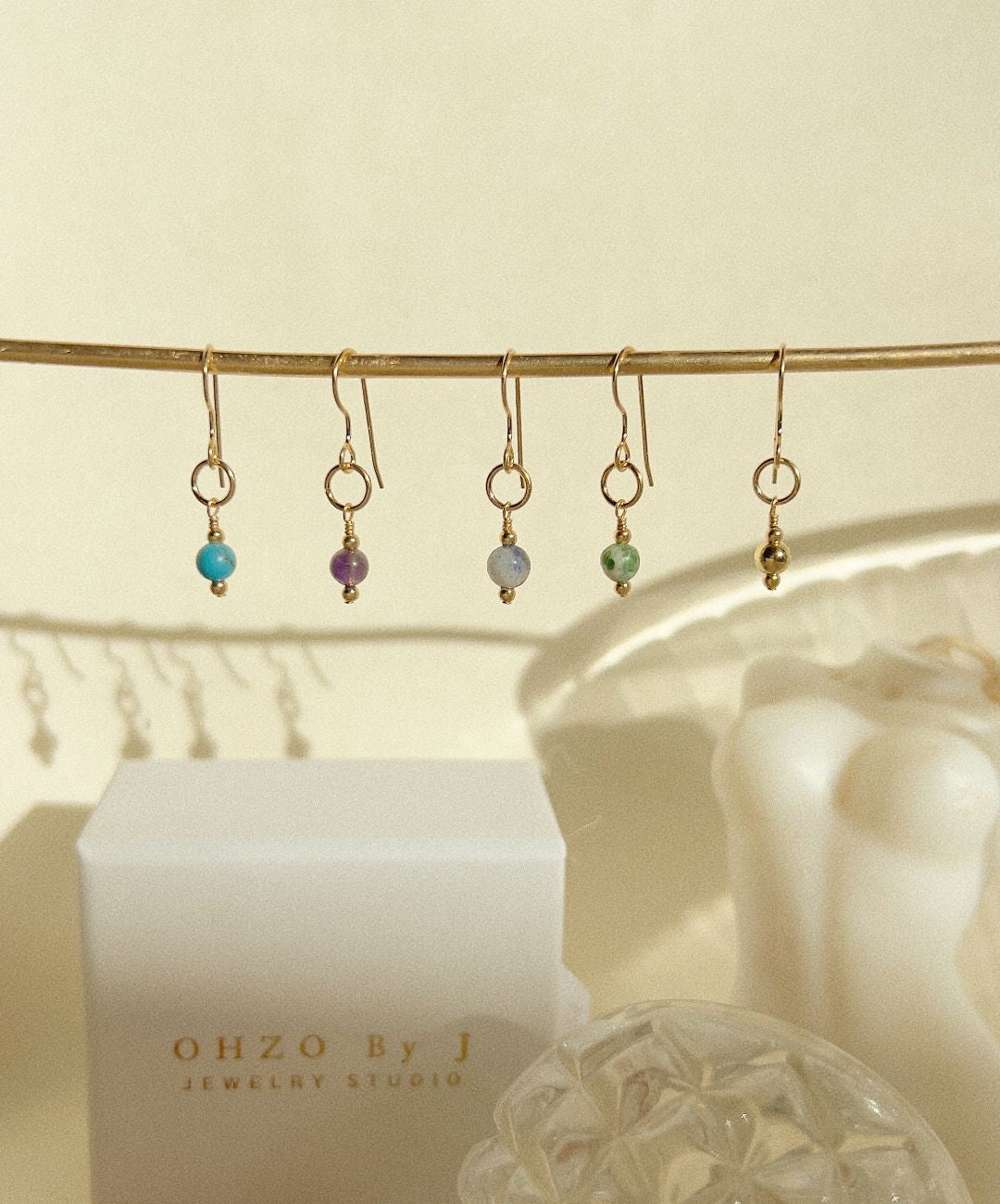 Fabia Mini Gem Earrings