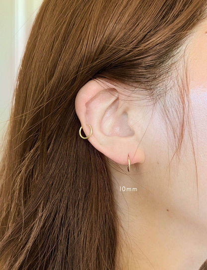 Tara 10mm Sleeper Hoop Earrings