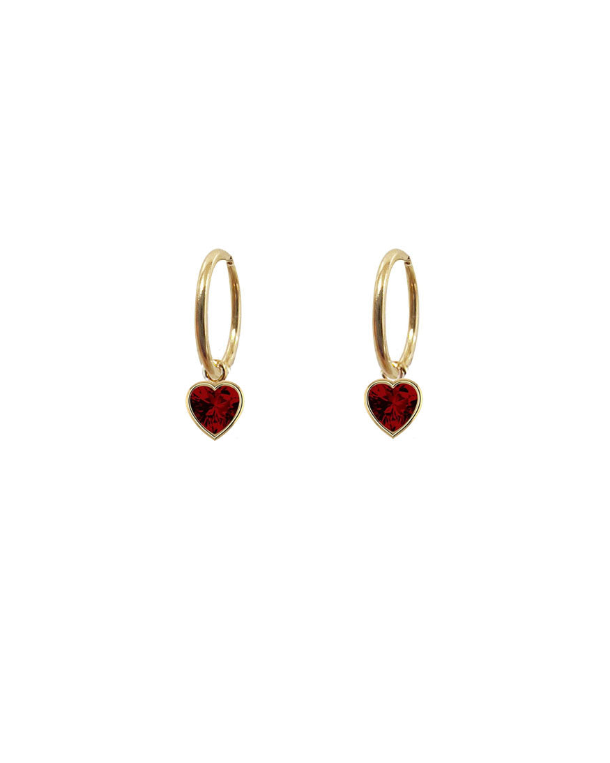 Belle Heart Mini Hoops