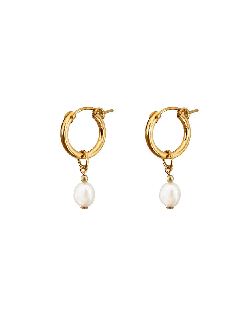 Clare Single Pearl Hoops