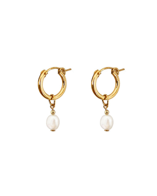 Clare Single Pearl Hoops