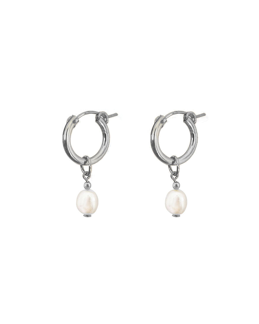 Clare Single Pearl Hoops