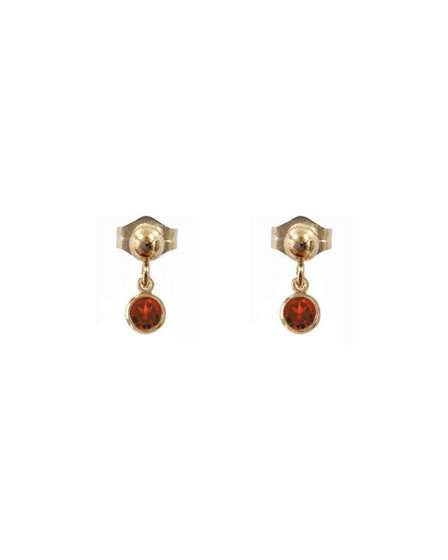 Dia Red Ball Stud Earrings