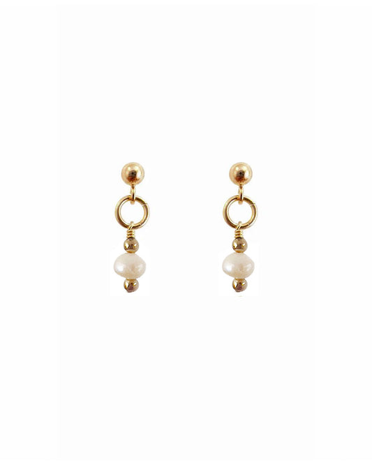 Fabia Pearl Ball Stud Earrings