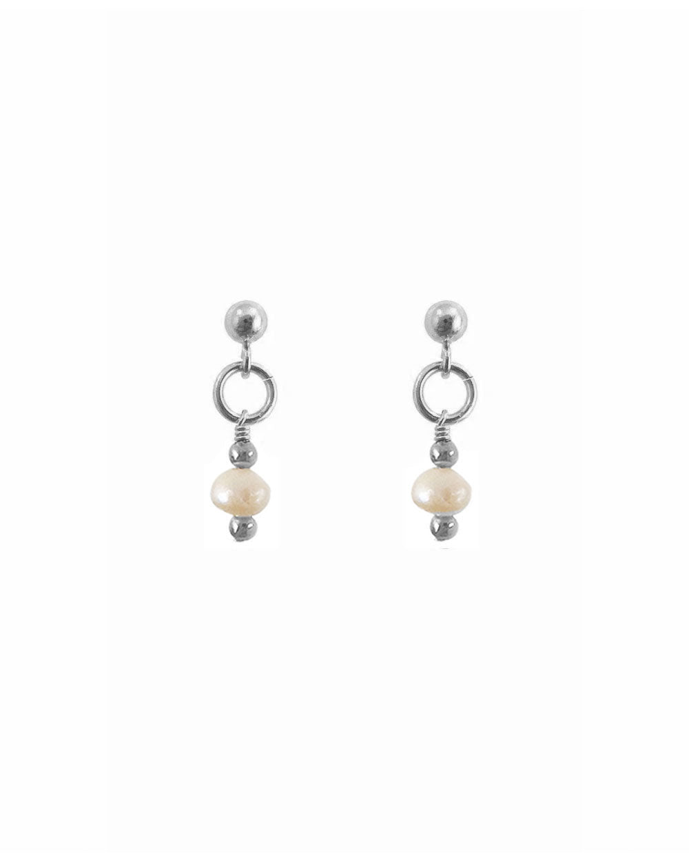 Fabia Pearl Ball Stud Earrings