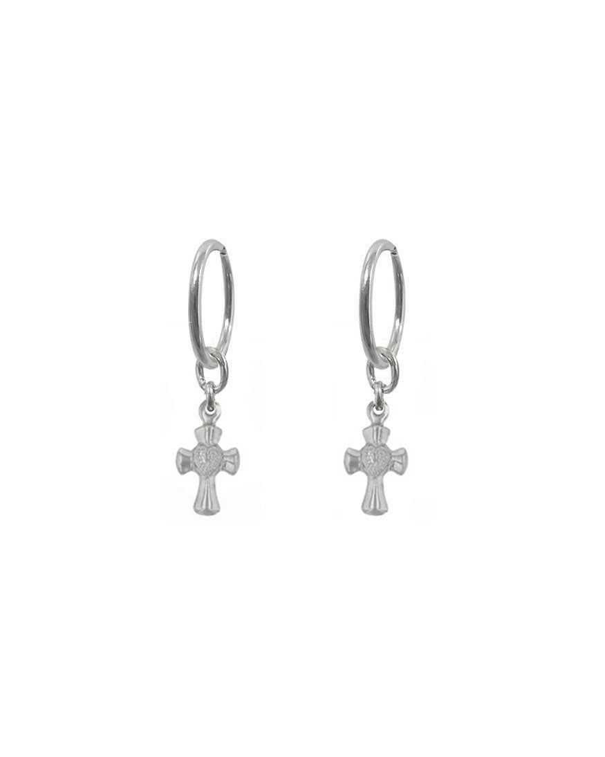 Lavinia Cross Mini Hoops