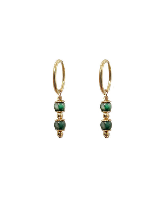 Mariam Green Mini Hoops