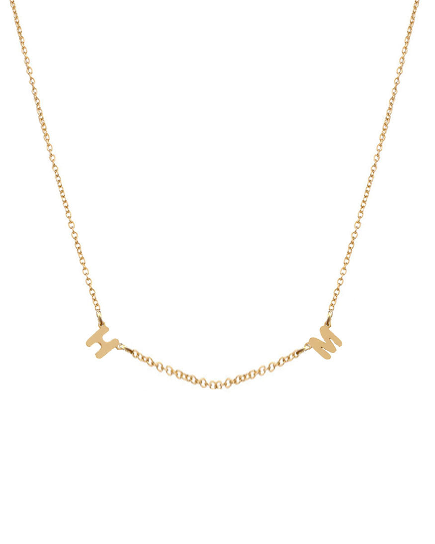 Petite Double Initial Necklace