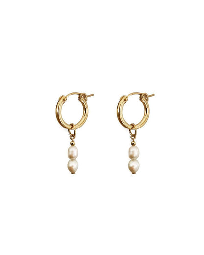 Clare Double Pearl Hoops