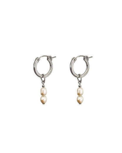 Clare Double Pearl Hoops