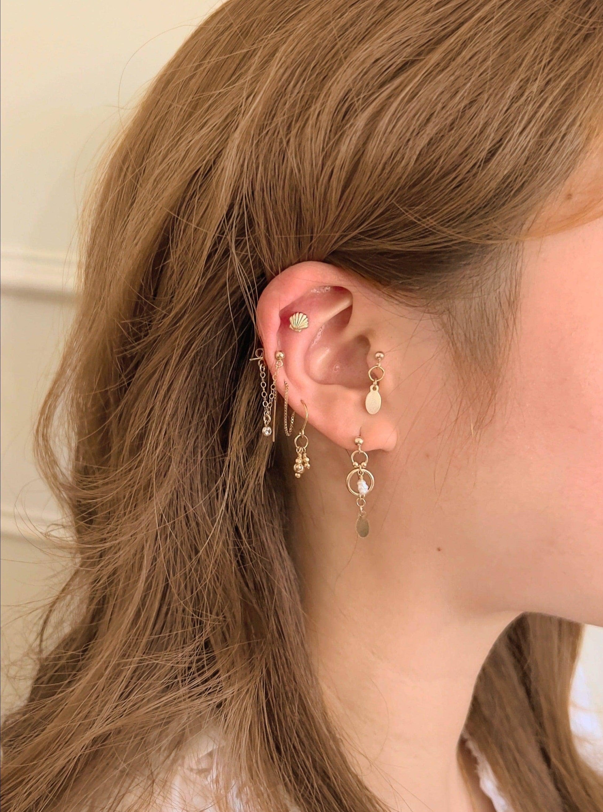 Ariel Clamshell Stud Earrings