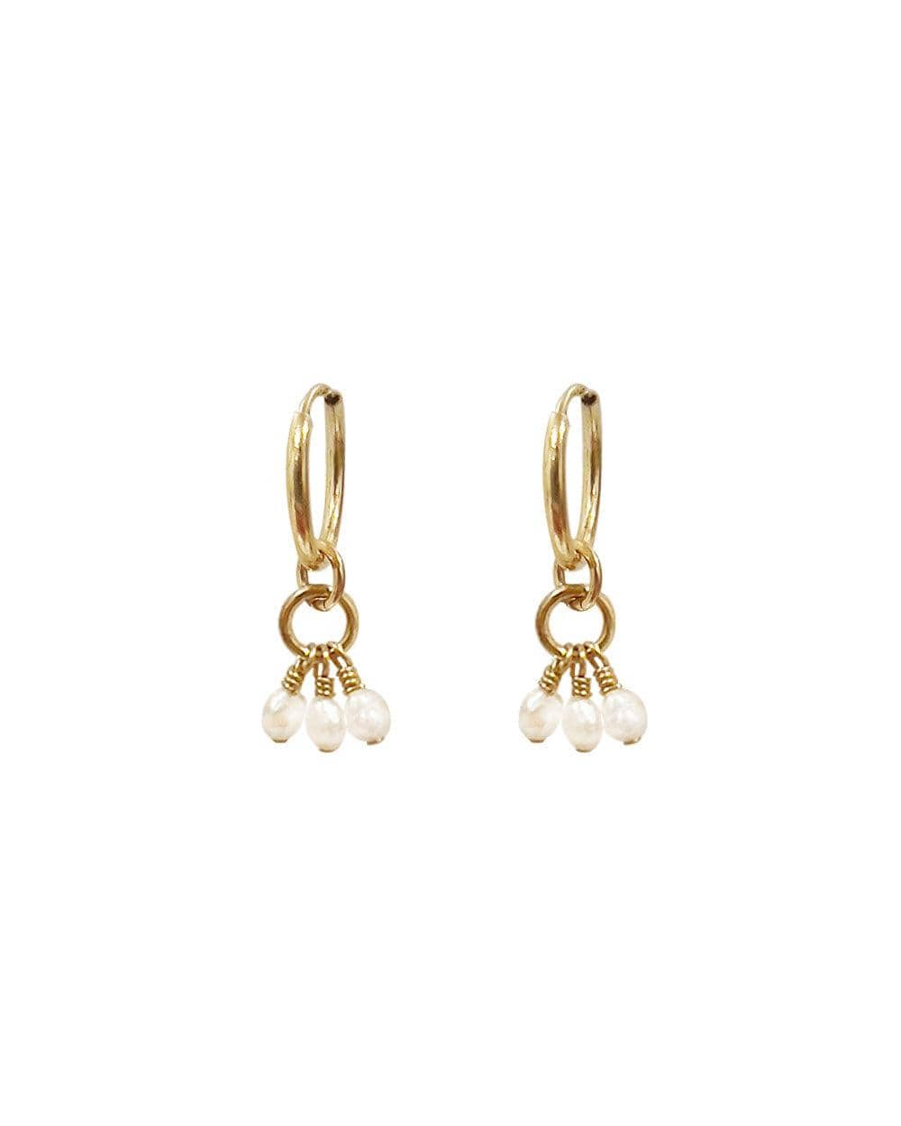 Martina Pearl Mini Hoop Earrings - OHZO By J Jewellery