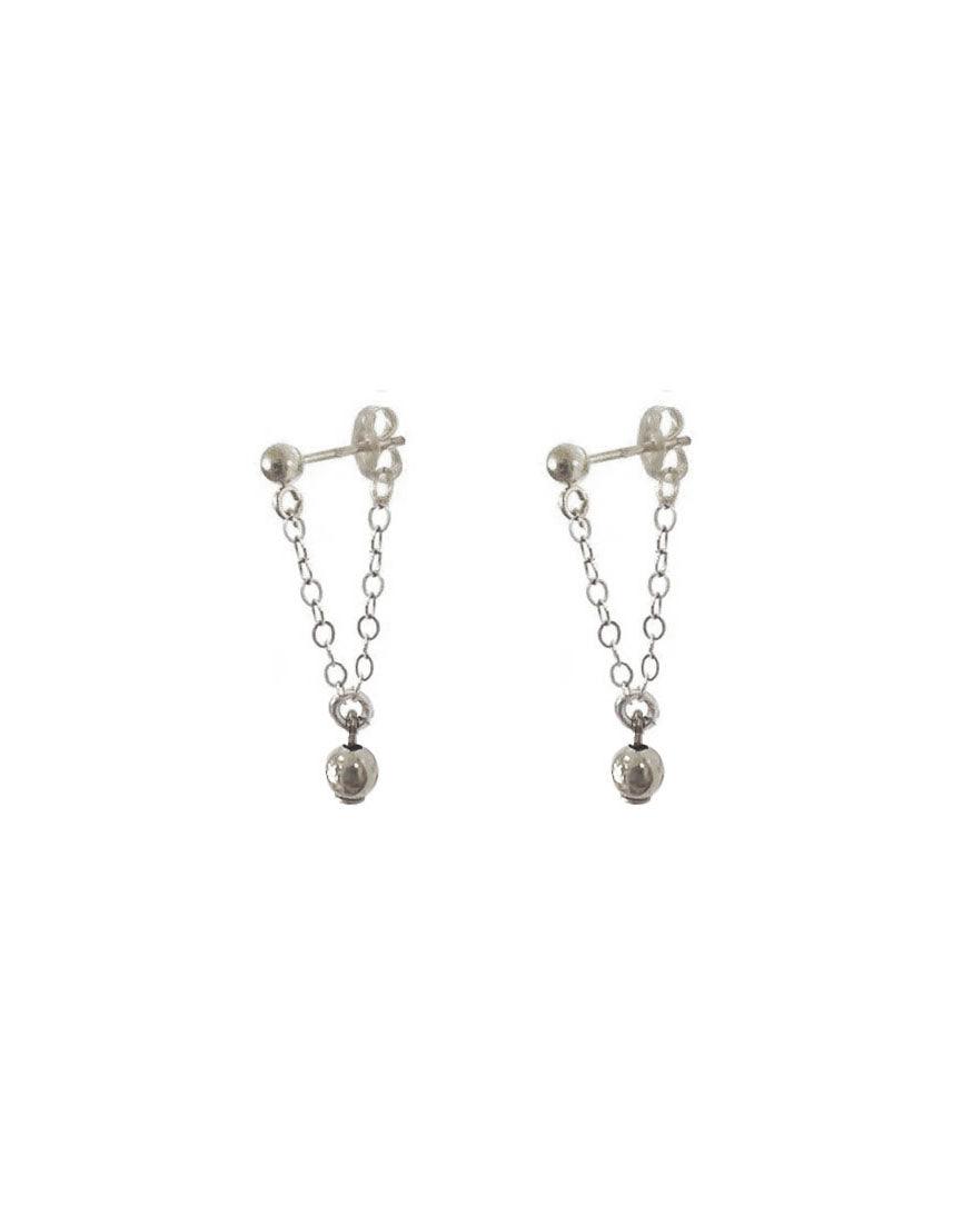 Tiny Ball Chained Stud Earrings